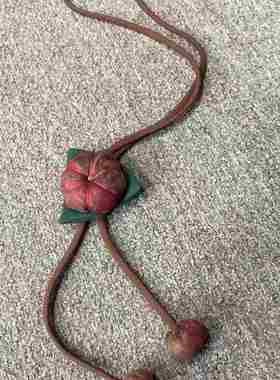 新疆包邮花苞复古百搭布艺民族风吊坠项链饰品挂件手工成品