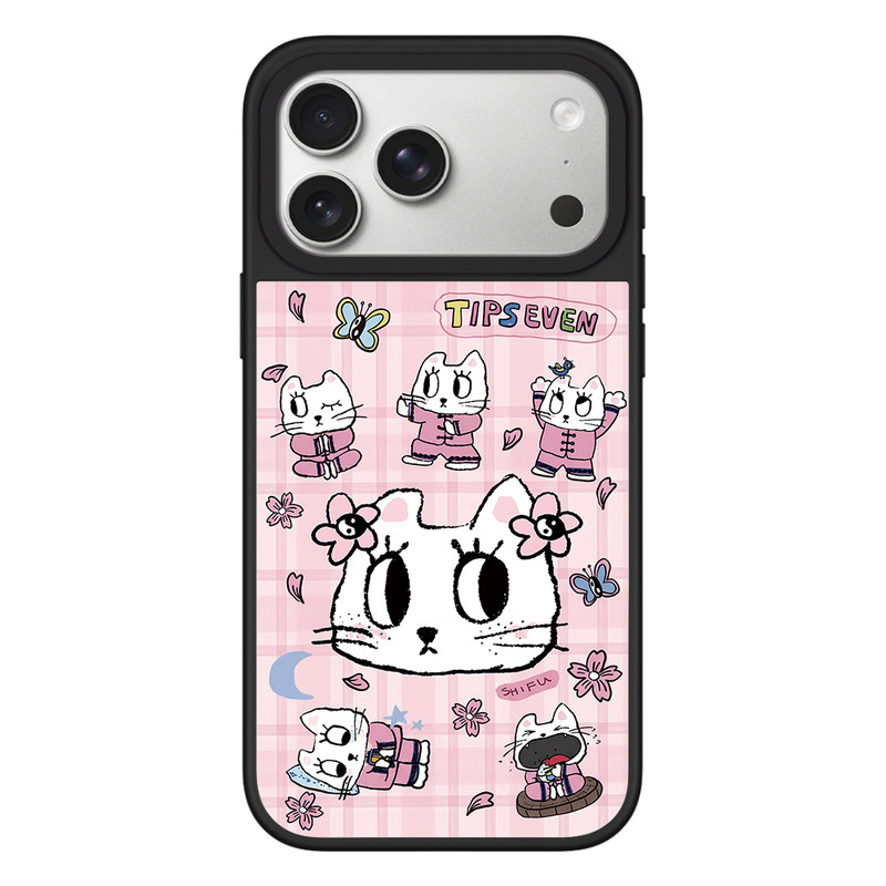 新款Tipseven系列功夫小咪plog适用于iPhone17 16Pro Max手机壳苹果12 13 14 15Pro/plus磁吸Air防摔保护壳套