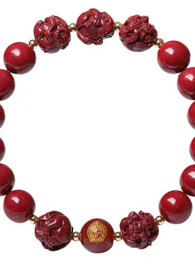 灵隐2026本命年天然朱砂三合六合手串马化解手链红玛瑙