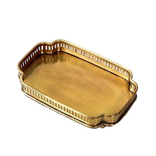 费灵家居美式简约黄铜手工复古小托盘化妆品收纳盘果盘进口铜制品