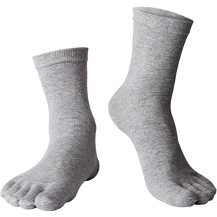 恒源祥五指袜男士袜子纯棉加厚中筒透气分趾脚趾短袜秋季冬季长袜