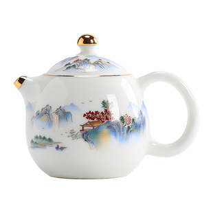 羊脂玉白瓷茶壶单壶泡茶家用高档功夫茶具高颜值陶瓷西施壶喝茶