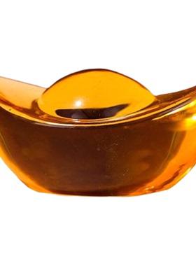 风水水晶元宝摆件聚财金元宝黄水晶元宝招财摆件开业礼品家居装饰