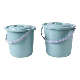 加厚塑料水桶大号带提手家用带盖储水桶学生宿舍洗澡洗衣桶圆形桶