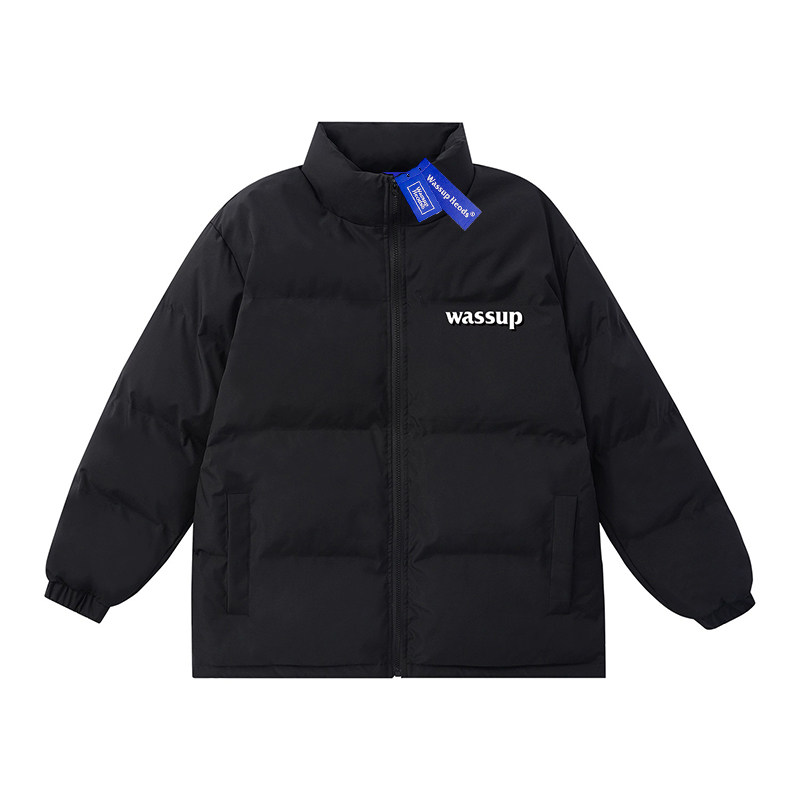 WASSUP HEODS 国潮牌秋冬基础棉服男女立领重磅外套情侣上衣加厚