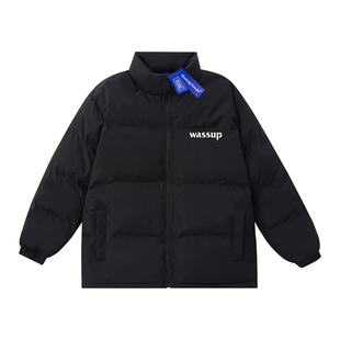 WASSUP HEODS 国潮牌秋冬基础棉服男女立领重磅外套情侣上衣加厚