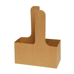 咖啡手提盒花盒牛皮纸杯托插花包装盒花束鲜花礼盒花盒打包奶茶盒