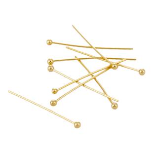 14K包金针保色球针DIY串珠耳钩饰品配件材料0.6*40mm保色珠针50根