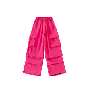 女童工装裤中大童男童女孩炸街爵士舞长裤儿童秋冬款一体加绒裤子