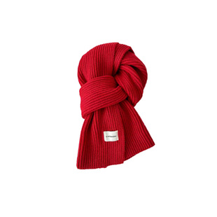 红色围巾女款2025新款冬季加厚高级感圣诞围脖女生今年流行爆款士