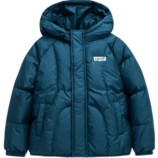 Levi's李维斯儿童装男童羽绒服2025冬季新款短款连帽外套加厚保暖