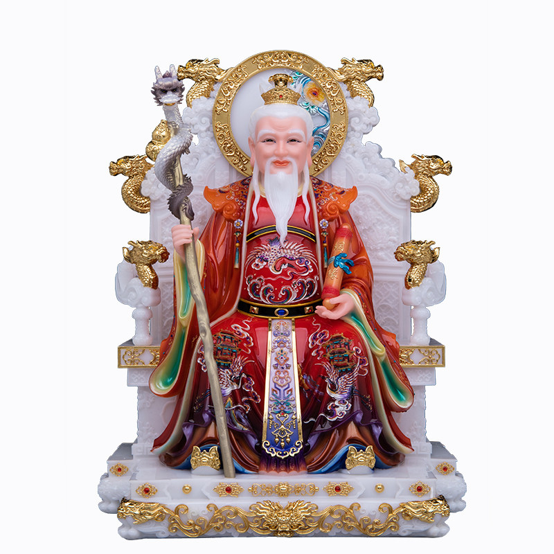 月老星君神像汉白玉彩绘月下老人红娘牵红线月老像姻缘婚姻摆件