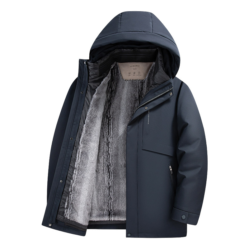 罗蒙男士鹅绒可脱卸内胆羽绒服