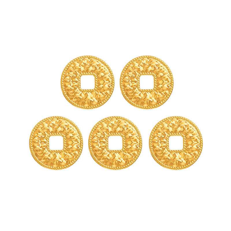 明牌珠宝t黄金多金通宝金币 足金吉庆铜钱摆件工艺品AFQ0155