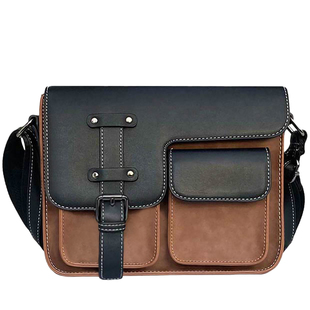 男士斜挎包包休闲机能挎包男款皮包潮牌侧背包男大容量单肩邮差包