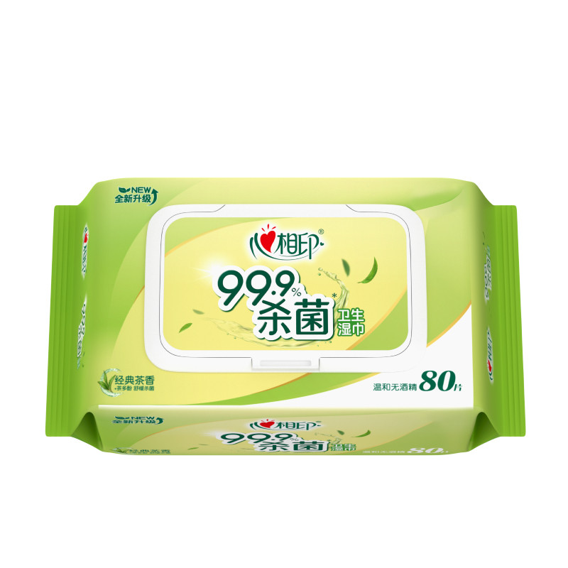 心相印茶香99.9%杀菌湿巾80抽