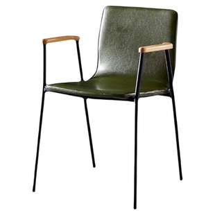 简约靠背餐椅现代设计师铁艺LOFT办公凳北欧复古工业风高端咖啡椅