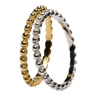 叠戴戒指925纯银镀金精致女