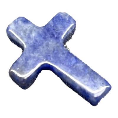 水晶十字架吊坠半孔配件手作DIY