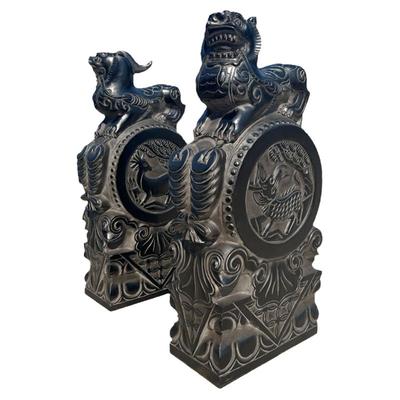 石雕门墩抱鼓石貔貅一对青石仿古