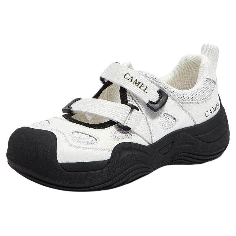 骆驼女鞋2026春季新款丑萌鞋女款户外运动镂空透气休闲复古老爹鞋