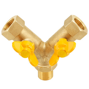 3分三通燃气阀内外丝煤气阀一分二液化天然气专用阀门带开关全铜