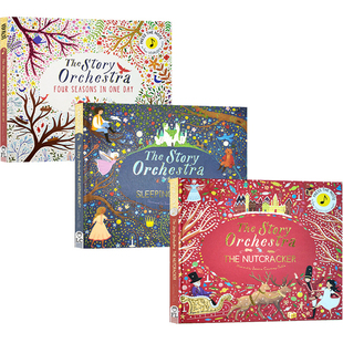 The Story Orchestra 管弦乐队古典音乐故事 The Nutcracker 柴可夫斯基胡桃钳天鹅湖睡美人魔笛 英文发音书 插画精装书布封收藏版