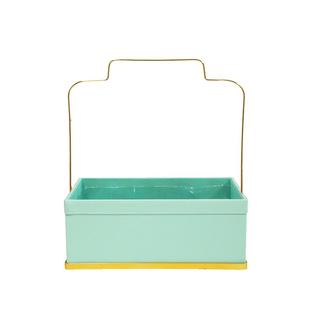 中式现货年宵花盒皮质礼盒金属铁架手提鲜花包装礼品零食水果花篮