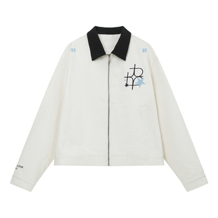 BIPOLAR星光刺绣贴皮夹克外套美式简约休闲上衣Cleanfit男新款秋