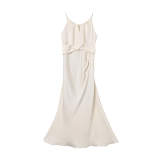 西町村屋流光裙法式挂脖鱼尾吊带裙女夏气质长款连衣裙XXAB10007