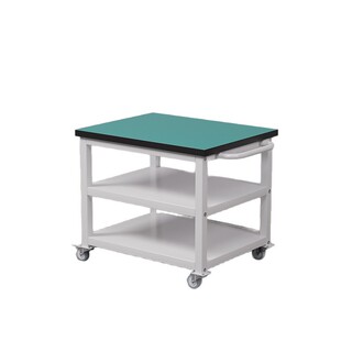 防静电手推车双层物料周转车带轮工作台小分拣桌车间可移动工具车