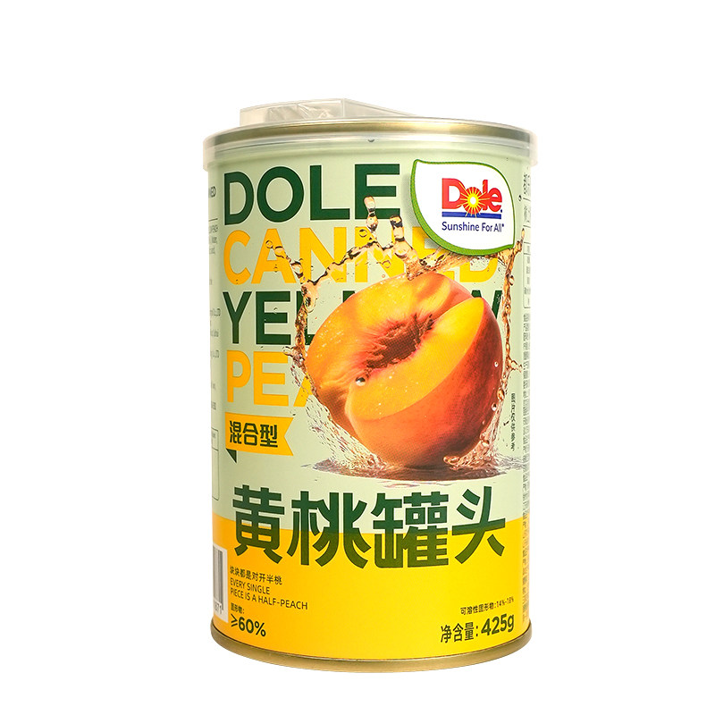DOLE都乐黄桃罐头含梨汁砀山黄桃5罐装水果罐头酸甜可口解馋零食