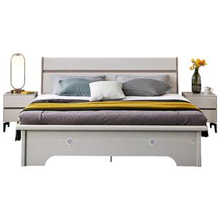 全友家居现代简约1米8双人床主卧室家具板式床1.5米储物收纳床