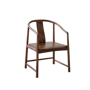 璞木新中式黑胡桃木实木红木小圈椅围椅茶椅太师椅官帽椅三件套