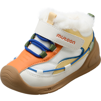 牧童婴儿撞色宝宝鞋子软底大棉鞋