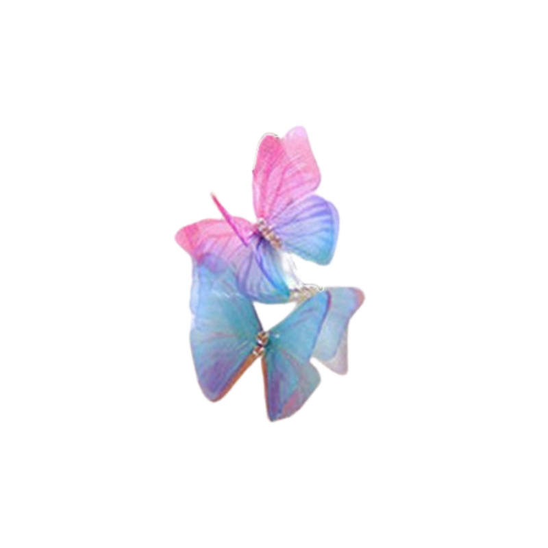 双层仿真蝴蝶戒指梦幻绢纱