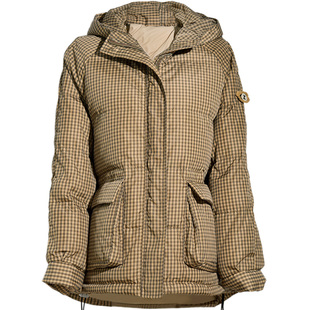 轻薄羽绒服女格子印花收腰显瘦冬季2025新款白鹅绒短款外套小个子