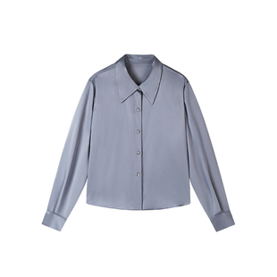 一茧一丝真丝衬衫女2026新款长袖翻领宽松简约高级感桑蚕丝上衣春