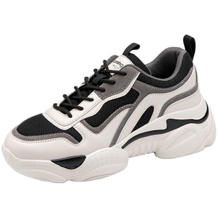 奥古狮登增高厚底老爹鞋女2026春冬新款加绒显脚小运动鞋百搭休闲