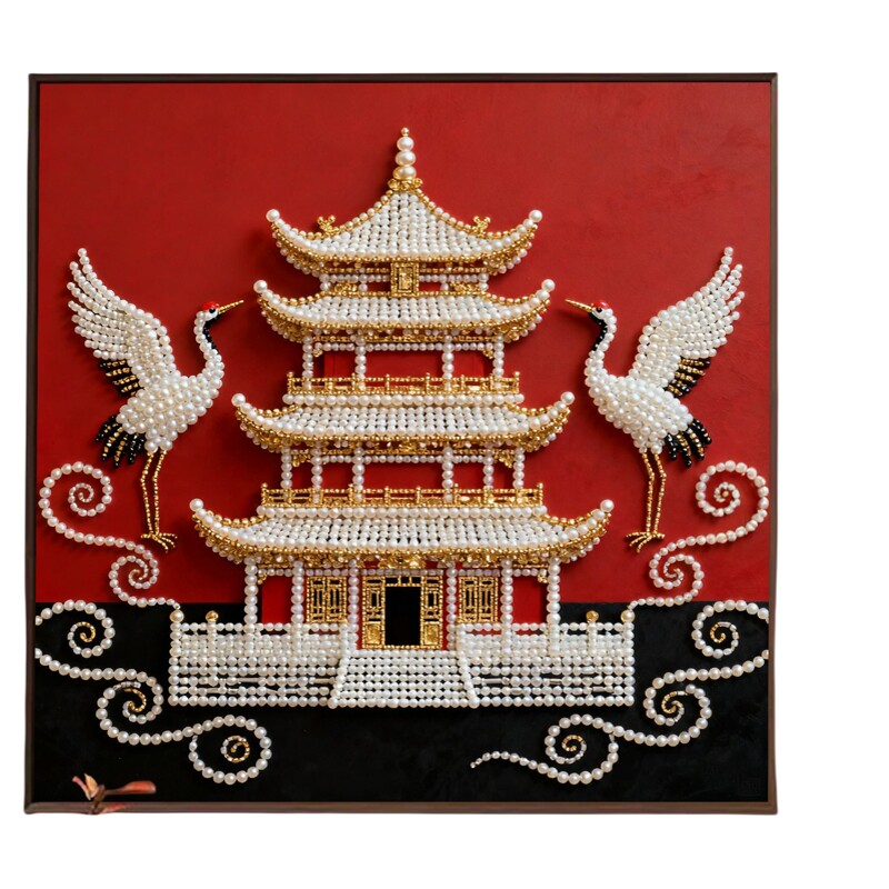 古楼仙鹤立体珍珠画DIY手工材料