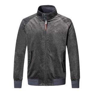 七匹狼官方正品灯芯绒立领单茄克秋冬季新款保暖中青年夹克男外套