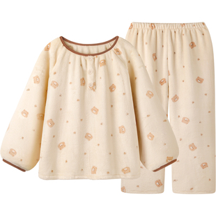 『熊熊饼干』睡衣女冬季新款加厚法兰绒卡通长袖高级感家居服套装