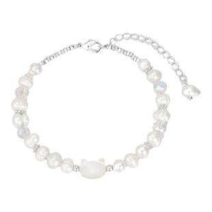 zeroline小猫天然淡水珍珠手链女生纯银手串轻奢小众精致生日礼物