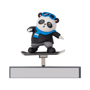 车载滑板熊公仔摆件滑动卡通仪表台摇摆小熊悬浮屏摆件动动熊装饰