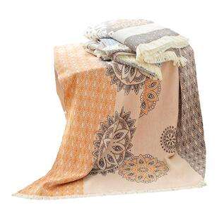 纯棉四层纱布休闲毯柔软空调毯成人全棉毛巾毯学生午休毯子北欧风