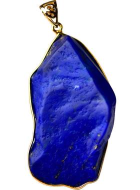 雨沐田男女款天然青金石纯银吊坠