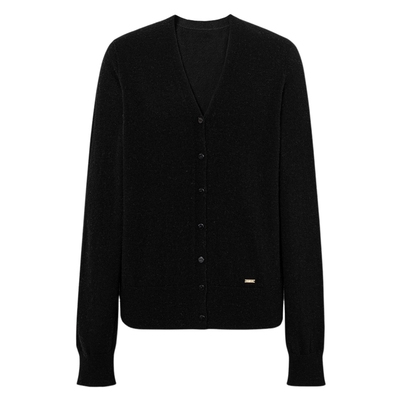 伊芙丽outlets店V领全成型纯羊毛长袖针织开衫24春秋女装薄款开衫