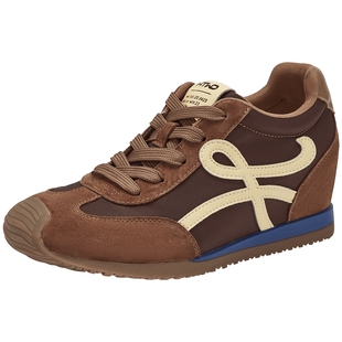 热风复古德训鞋女鞋2025年冬季新款内增高百搭休闲鞋小个子板鞋子