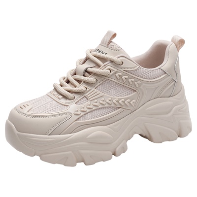 网面透气老爹鞋女款厚底增高鞋