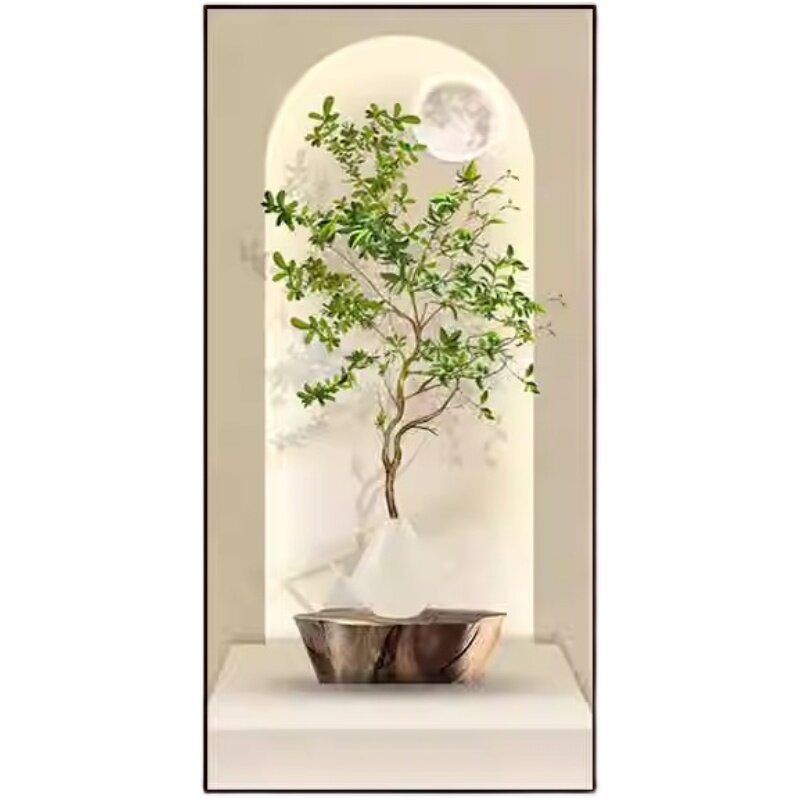 奶油玄关走廊尽头挂画小清新